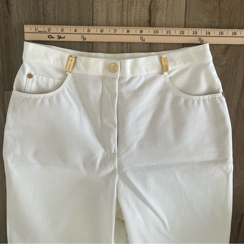 St. John Sport White Straight Leg Pants Stretch Trousers Sz 8 Workwear Coastal - Picture 11 of 13